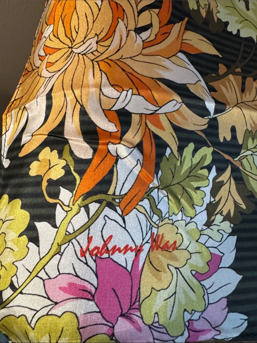 NWT 100% Silk Johnny Was Tasseled Scarf